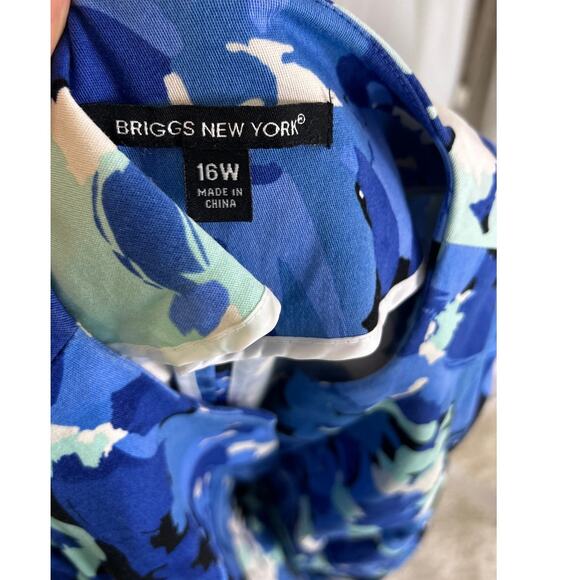 Briggs New York Women's Size 16W Blue Floral One Button Blazer #0463 - Picture 7 of 12